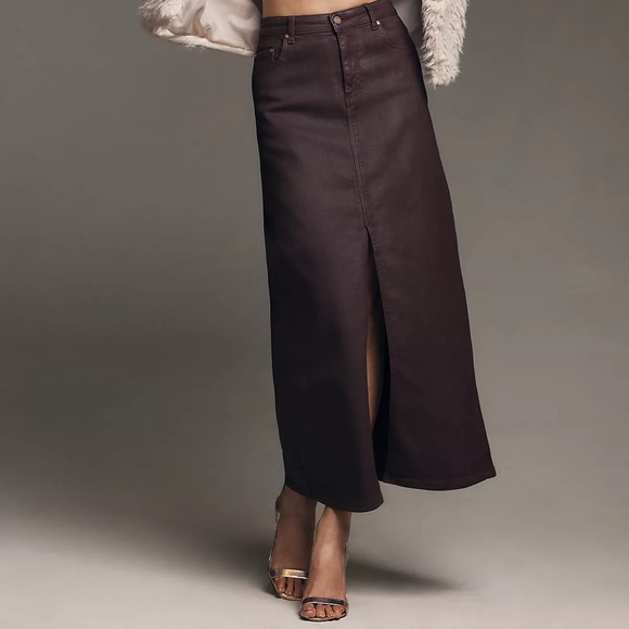 Anthropologie The Madi Front-Slit Denim Skirt by Pilcro - Picture 8 of 12